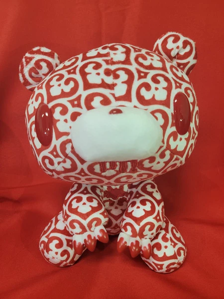 MORI CHACK Gloomy Bear Red Textillic Skullhearts Plush 3 MORI CHACK Gloomy Bear Red Textillic Skullhearts Plush
